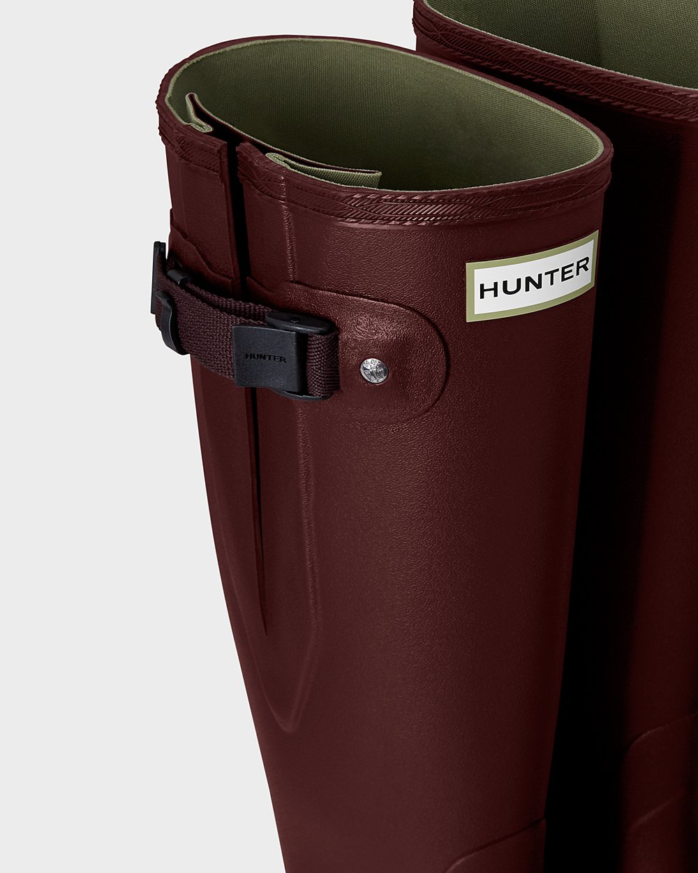 Wysokie Gumowce Damskie - Hunter Norris Field Side Adjustable - Fioletowe Czerwone - GWDQ-25180